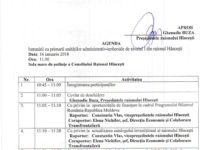 Agenda întrunirii cu primarii autorităților administrativ – teritoriale de nivelul I din raionul Hîncești