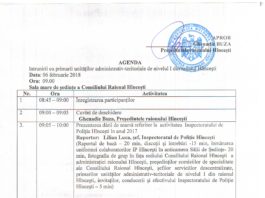 Agenda întrunirii cu primarii autorităților administrativ-teritoriale de nivelul I din raionul Hîncești