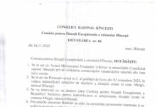 Hotărârea nr. 6 din 16.11.2023
